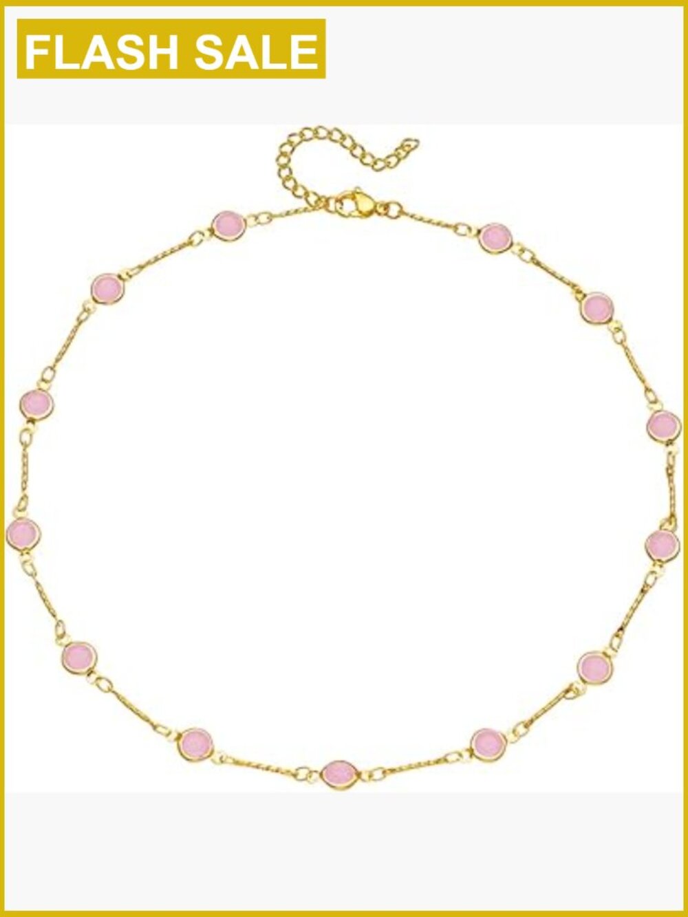 Crystal Choker Necklace with Cubic Zirconia Stones Chain Link